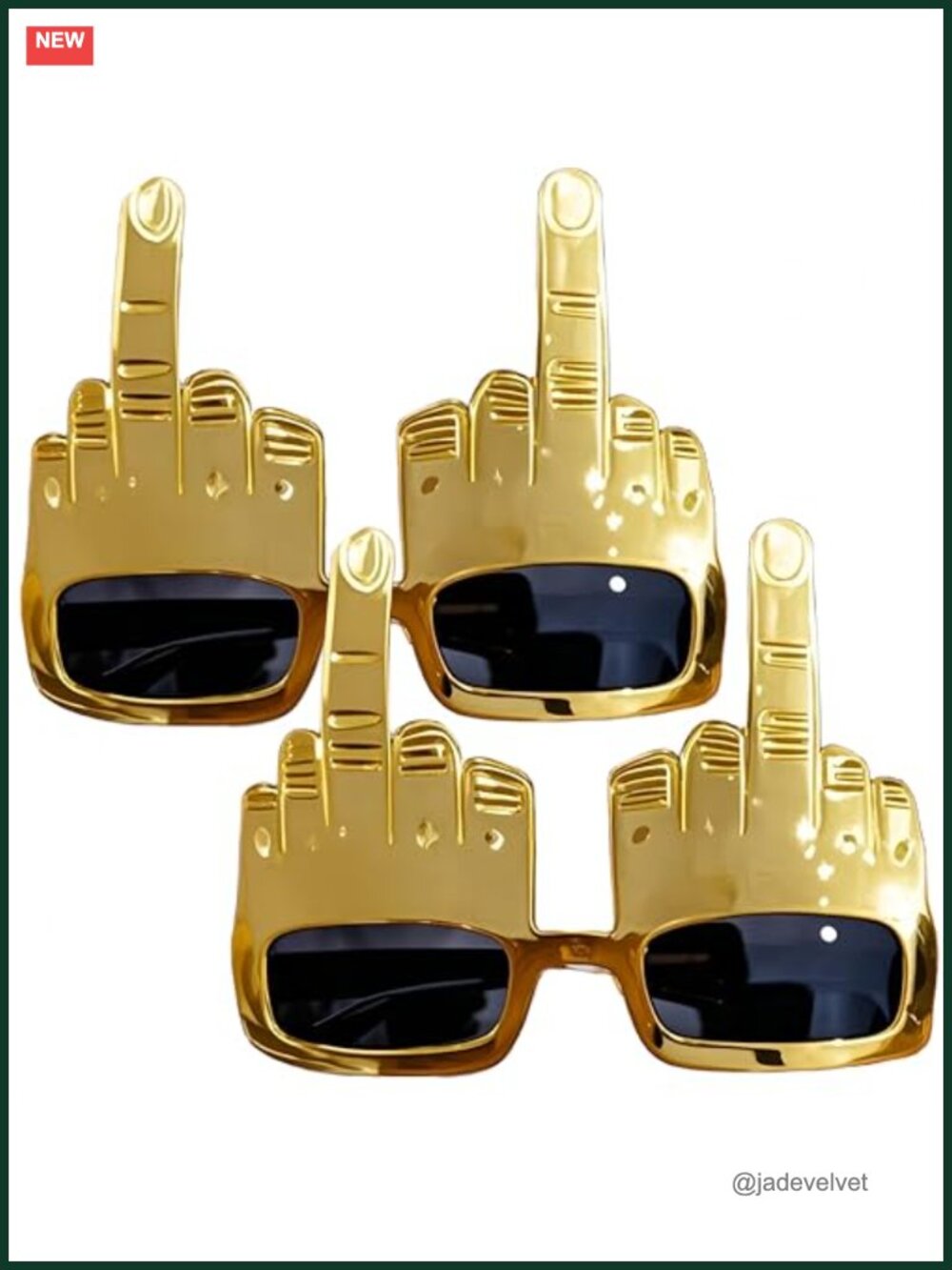 2PCS Funny Middle Finger Glasses Novelty Party Sunglasses Photo Props